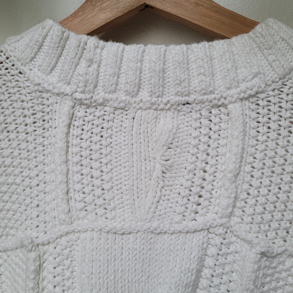 NWT Free People We The Free In A Daze Cable Knit Sweater In Optic White - Picture 10 of 14